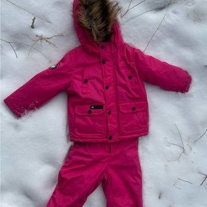 Canada Weathergear Girls Fleece-lined Jacket and snowpants(3T) Pink
